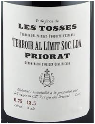 (image for) Terroir Al Limit Les Tosses 2017 [WA 97] [WAS: $300++]